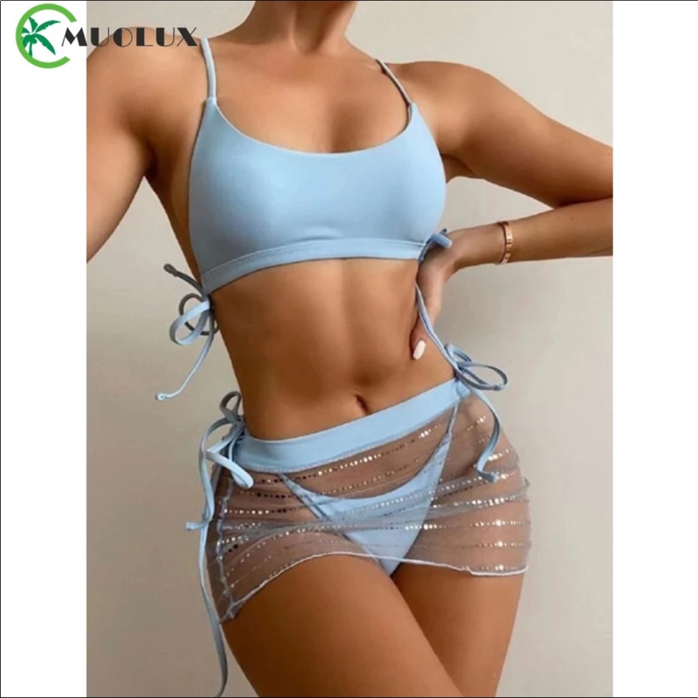 Bikini set with cover up skirt
